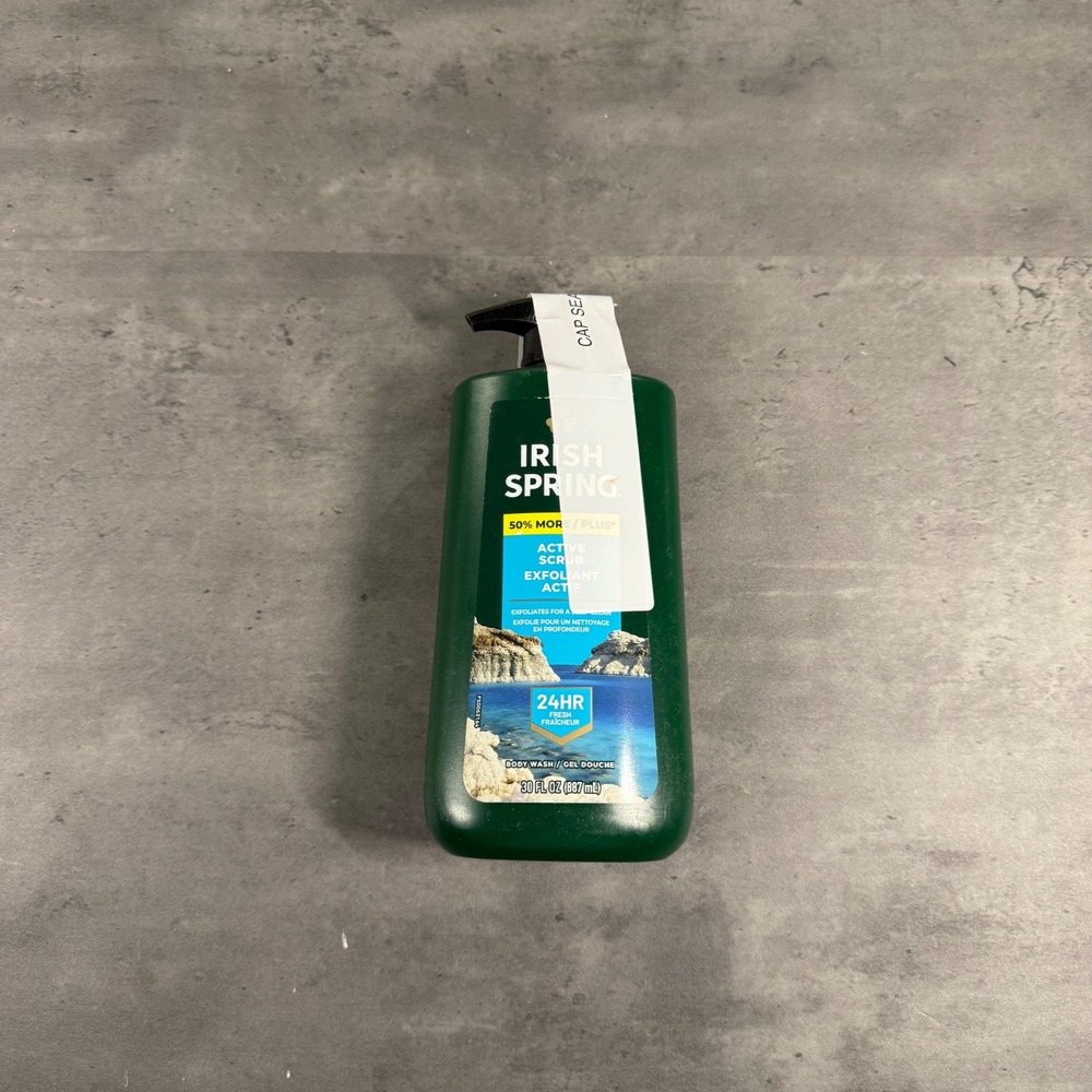 Irish Spring Body Wash Men 30oz Active Scrub Green Exfoliating NEW